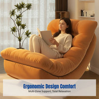 Lazy Sofa Chair, Moon Recliner, Ergonomic Lounge Chair for Adults, Balcony, Living Room, Adjustable Angle, Comfortable Modern Design