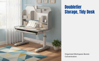 Children's Study Desk & Chair Set, Adjustable Height, Ergonomic Writing Table, Modern Simple Design