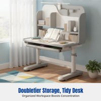 Children's Study Desk & Chair Set, Adjustable Height, Ergonomic Writing Table, Modern Simple Design