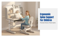 Children's Study Desk & Chair Set, Adjustable Height, Ergonomic Writing Table, Modern Simple Design