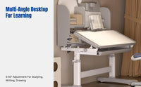 Children's Study Desk & Chair Set, Adjustable Height, Ergonomic Writing Table, Modern Simple Design