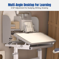 Children's Study Desk & Chair Set, Adjustable Height, Ergonomic Writing Table, Modern Simple Design