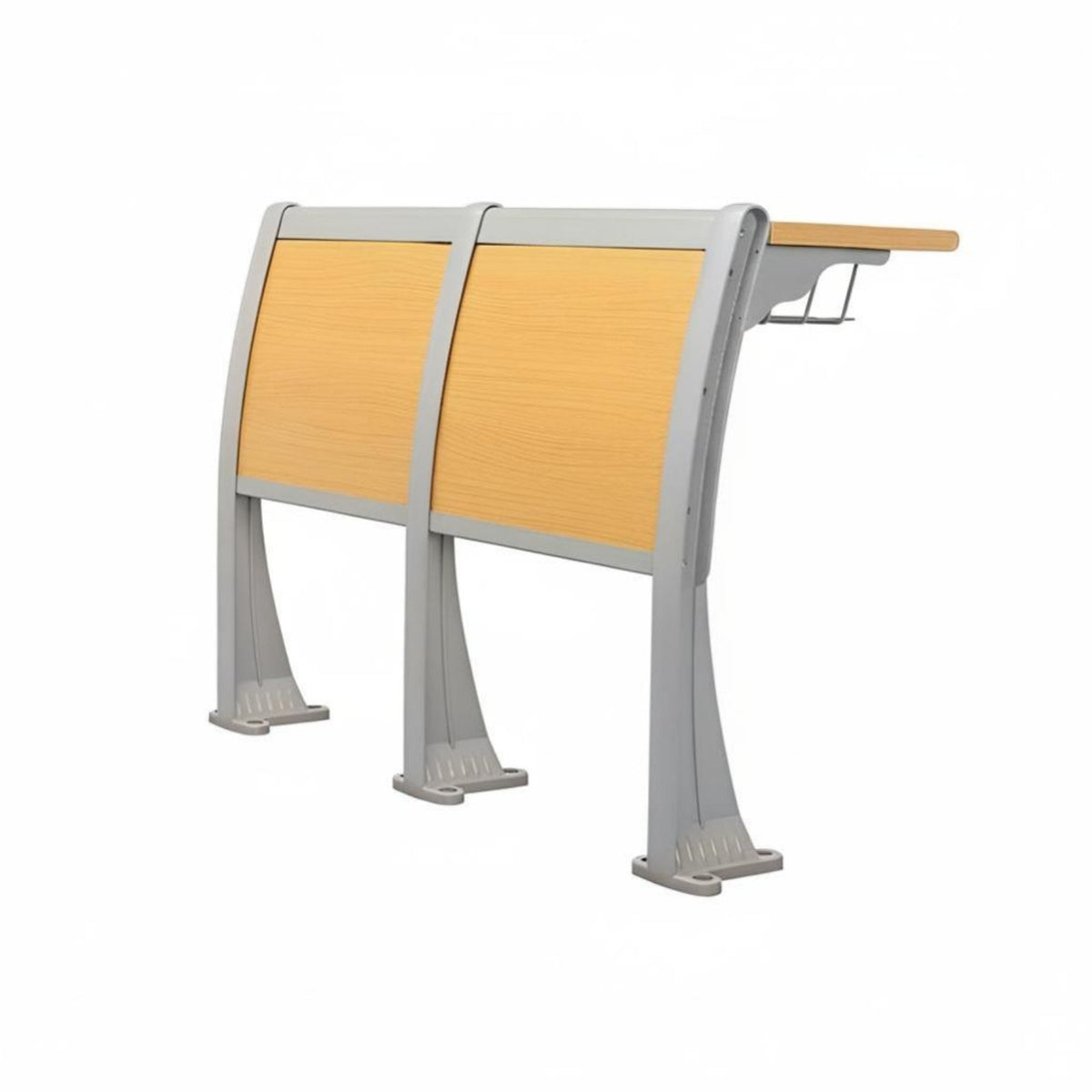 Sturdy Wood Lecture Hall Chair, Auditorium Row Seating, Metal Frame, Classroom, Conference