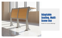 Sturdy Wood Lecture Hall Chair, Auditorium Row Seating, Metal Frame, Classroom, Conference