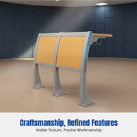 Sturdy Wood Lecture Hall Chair, Auditorium Row Seating, Metal Frame, Classroom, Conference