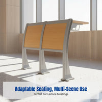 Sturdy Wood Lecture Hall Chair, Auditorium Row Seating, Metal Frame, Classroom, Conference