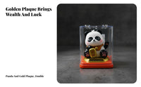 Panda Solar Fortune Figurine, Cute Desktop Decor, Good Luck Gift, Office Decoration
