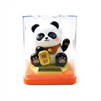 Panda Solar Fortune Figurine, Cute Desktop Decor, Good Luck Gift, Office Decoration