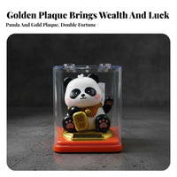 Panda Solar Fortune Figurine, Cute Desktop Decor, Good Luck Gift, Office Decoration