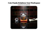 Panda Solar Fortune Figurine, Cute Desktop Decor, Good Luck Gift, Office Decoration