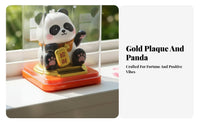 Panda Solar Fortune Figurine, Cute Desktop Decor, Good Luck Gift, Office Decoration