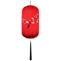 Waterproof Chinese Hanging Lantern, Hand-Painted Oval Outdoor Decor