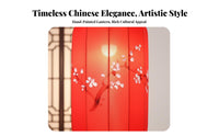 Waterproof Chinese Hanging Lantern, Hand-Painted Oval Outdoor Decor