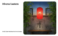 Waterproof Chinese Hanging Lantern, Hand-Painted Oval Outdoor Decor