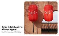 Waterproof Chinese Hanging Lantern, Hand-Painted Oval Outdoor Decor