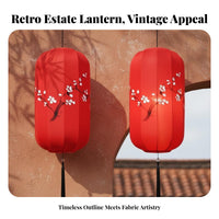 Waterproof Chinese Hanging Lantern, Hand-Painted Oval Outdoor Decor