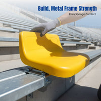 Folding Auditorium Chair, Tiered Soft Padded Bench, Metal Frame, Telescopic Stadium Seating for Theater, Gymnasium, Multipurpose Venue