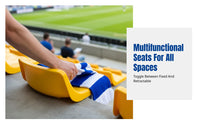 Folding Auditorium Chair, Tiered Soft Padded Bench, Metal Frame, Telescopic Stadium Seating for Theater, Gymnasium, Multipurpose Venue