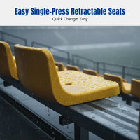 Folding Auditorium Chair, Tiered Soft Padded Bench, Metal Frame, Telescopic Stadium Seating for Theater, Gymnasium, Multipurpose Venue