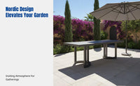 Outdoor Sturdy Wood Table and Chair Set, Teak Patio Furniture, Waterproof, Sunlight-Resistant, Garden, Nordic Design, Leisure Combo
