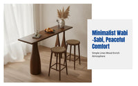 Wabi-Sabi Solid Wood Bar Table, Minimalist High Stool Table, Living Room Divider, Wall-Mounted, Creative Cafe Counter