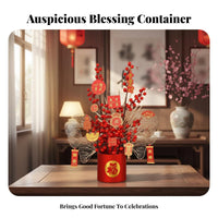 Plush Fortune Container, New Year Flower Arrangement, Seasonal Decor, Ready-Made Set for Housewarming and Wedding