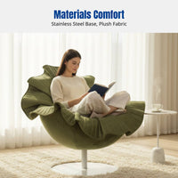 Floral Swivel Lounge Chair, Italian Design, Luxury Plush Fabric, Designer Accent Sofa for Home and Balcony