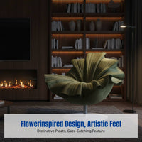 Floral Swivel Lounge Chair, Italian Design, Luxury Plush Fabric, Designer Accent Sofa for Home and Balcony