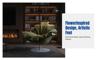 Floral Swivel Lounge Chair, Italian Design, Luxury Plush Fabric, Designer Accent Sofa for Home and Balcony