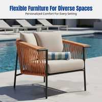 Custom Nordic Outdoor Rattan Sofa Set, Waterproof Patio Furniture, Aluminum Frame, Hotel & Homestay Lounge