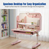 Kids Study Desk and Chair Set, Height Adjustable, Ergonomic, Double Storage, Random Color