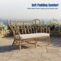 Rattan Sofa, Outdoor Double Chair, Southeast Asian Style, Courtyard Leisure Furniture Set