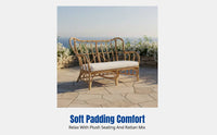 Rattan Sofa, Outdoor Double Chair, Southeast Asian Style, Courtyard Leisure Furniture Set