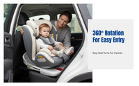 Car Infant Seat, 360° Rotating, ISOFIX & Latch, Adjustable Recline, Cotton Cover, Side Impact Protection, Universal Fit