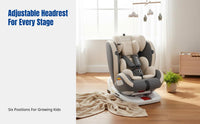 Car Infant Seat, 360° Rotating, ISOFIX & Latch, Adjustable Recline, Cotton Cover, Side Impact Protection, Universal Fit