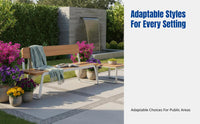 Outdoor Stainless Steel Bench, Garden Seat, Wrought Iron, Anticorrosive Wood, Modern Courtyard Rest Chair