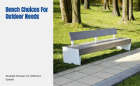 Outdoor Stainless Steel Bench, Garden Seat, Wrought Iron, Anticorrosive Wood, Modern Courtyard Rest Chair