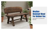 Outdoor Wooden Table and Chair Set, Thickened Solid Wood, Retro Patio and Balcony Furniture