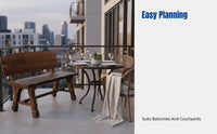 Outdoor Wooden Table and Chair Set, Thickened Solid Wood, Retro Patio and Balcony Furniture
