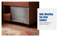 Large Enclosed Cat Litter Box Cabinet, Odor Control, Ancient Style, PVC, Multi-Size Cat Toilet Furniture