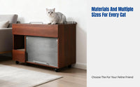 Large Enclosed Cat Litter Box Cabinet, Odor Control, Ancient Style, PVC, Multi-Size Cat Toilet Furniture