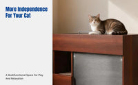 Large Enclosed Cat Litter Box Cabinet, Odor Control, Ancient Style, PVC, Multi-Size Cat Toilet Furniture