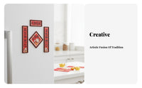 Holiday 3D Acrylic Fridge Sticker, Calligraphy, New Year Decoration