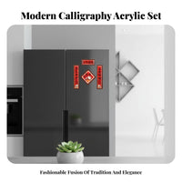 Holiday 3D Acrylic Fridge Sticker, Calligraphy, New Year Decoration
