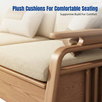 Sofa, Sturdy Ash Wood, High Box Storage, All-Season, Living Room Set, New Chinese Design