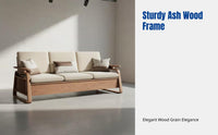 Sofa, Sturdy Ash Wood, High Box Storage, All-Season, Living Room Set, New Chinese Design
