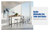 Bar Table, Modern Minimalist High Table, Coffee Shop, Balcony, Wood & Iron, Wall-Mounted, Long Narrow Design