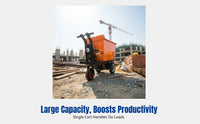 Electric Dump Cart, Three-Wheel Power Wheelbarrow, Heavy-Duty Construction Transport, Multi-Function Tipping Vehicle