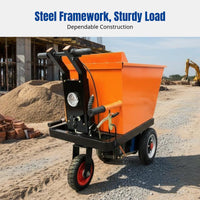 Electric Dump Cart, Three-Wheel Power Wheelbarrow, Heavy-Duty Construction Transport, Multi-Function Tipping Vehicle