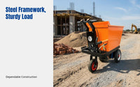 Electric Dump Cart, Three-Wheel Power Wheelbarrow, Heavy-Duty Construction Transport, Multi-Function Tipping Vehicle